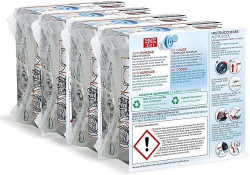 Rubson AERO 360° utántöltő tabletta – semleges illat, párfelszívó és szagsemlegesítő, 4 x 450 g – kompatibilis Rubson AERO 360° páramentesítőkkel