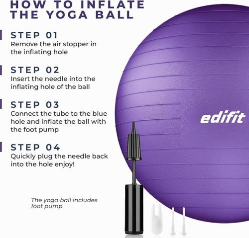Edifit, Pilates labda, 75cm, otthoni edzéshez