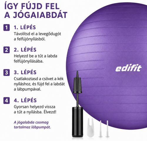 Edifit, Pilates labda, 75cm, otthoni edzéshez
