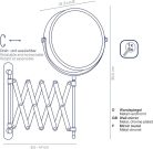Avita fali tükör 18,5 cm dönthető és kihúzható