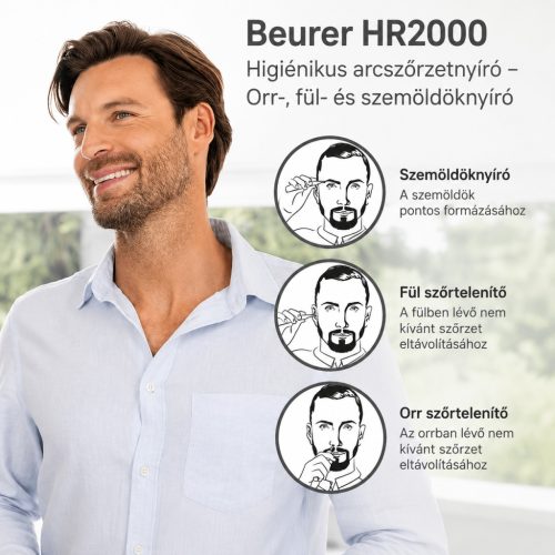 Beurer HR2000 Higiénikus Arcszőrzetnyíró – Orr-, Fül- és Szemöldöknyíró
