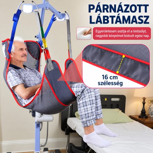 Univerzális betegemelő heveder – teljes testet támasztó emelő- és transzferheveder