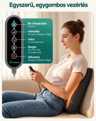 Snailax Shiatsu nyak- és hátmasszírozó hőfunkcióval