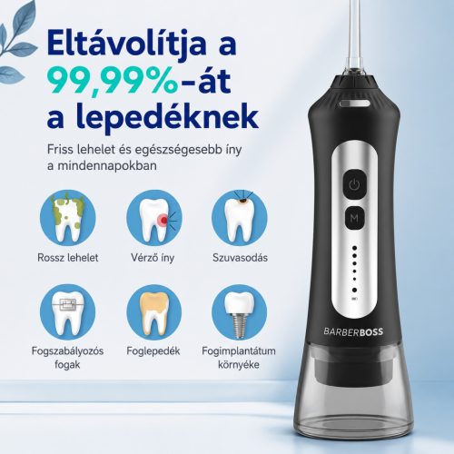 BarberBoss QR-7025 vezeték nélküli szájzuhany – fekete