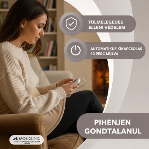 Mobiclinic Elektromos Nyak- és Vállmelegítő Párna – 100 W, 62 × 60 cm