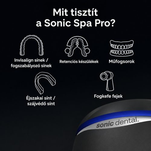 Sonic Pro Ultrahangos Fogászati Eszköztisztító – 43 kHz, angol dugvilla