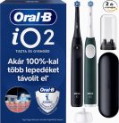 Oral-B iO2 Elektromos Fogkefe Készlet – 2 Markolat, Night Black & Forest Green
