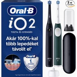   Oral-B iO2 Elektromos Fogkefe Készlet – 2 Markolat, Night Black & Forest Green