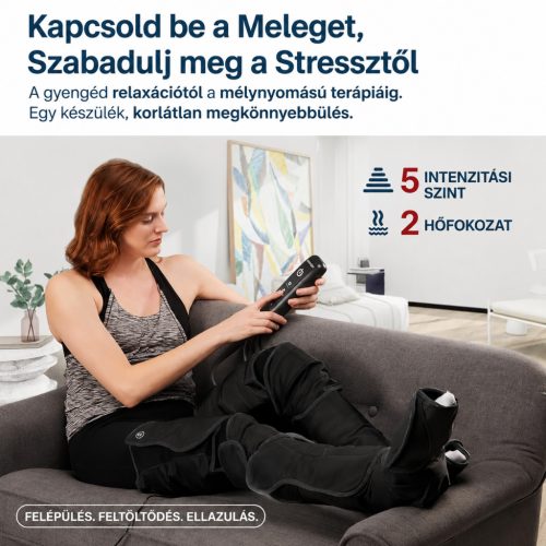 PORTENTUM Preszoterápiás Lábmasszírozó Csizma Hőfunkcióval