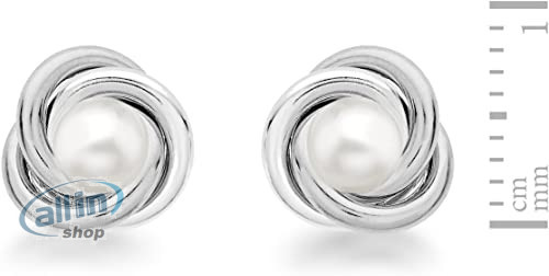 Tuscany silver 925 Sterling ezüst 10 mm-es csomós és gyöngyfűzős fülbevaló