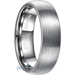   NUNCAD Tungsten volfrám  férfi gyűrű szálcsiszolt felülettel, ezüst színű  7 mm-es (61-es) 