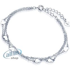Yumilok 925 Sterling Silver női szívek 3 szálas karkötő