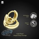 Amberta 925 Sterling ezüst ,18K aranyozott  elegáns, csuklós karika fülbevaló - átmérő 10 mm