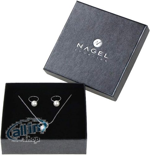 Nagel Jewellery medál és fülbevaló,  édesvízi gyöngy, 925 sterling ezüst, horgonylánccal