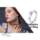 Jewelry Palace fehér aranyozott 925 Sterling ezüst , Class Solitaire eljegyzési gyűrű ,CZ kő(56-os)