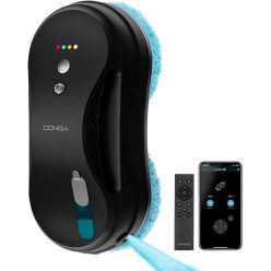   Cecotec Conga Windroid 890 SprayWater Smart 08059 ablakporszívó robot, 3 az 1-ben, alkalmazásvezérlés, távirányító, fekete-HASZNÁLT