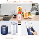 UQTUKO hordozható turmixgép, 400 ml-es turmixkészítő utazási fedéllel Fresh Juice Mixer USB mini mixer 6 pengés 