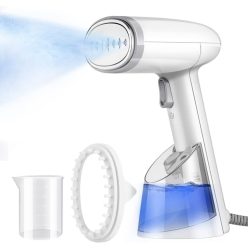   Travel Steamer, FMK hordozható gőzölős Travel Mini fém gőzfej, 20 másodperces melegítési idő, szivattyús rendszer, mini méret, gőzkefe minden szövethez CSOMAGOLÁSSÉRÜLT