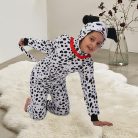 Sincere Party Dalmatiner gyerek onesie – foltos plüss köntös jelmez, 2X‑nagy méret (12–14 éves korosztály)