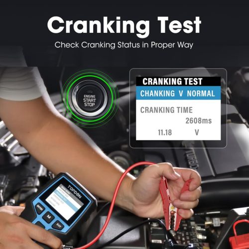 TOPDON BT200 12V/24V Autó Akkumulátor Teszter – 100-2000 CCA, Indítórendszer és Töltőrendszer Elemző