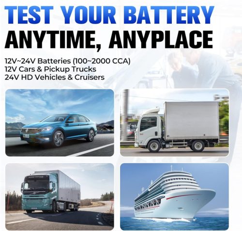 TOPDON BT200 12V/24V Autó Akkumulátor Teszter – 100-2000 CCA, Indítórendszer és Töltőrendszer Elemző