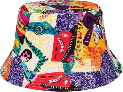 MILAKOO 90‑es évek retro bohókás visszafordítható Eimer‑Hut (bucket hat) – vintage mintás uniszex parti- és utcai kalap