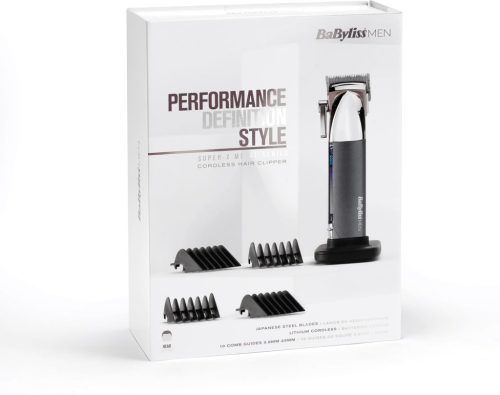 BaByliss Super-X Metal Collection hajvágó, japán acél pengék,lítium akkumulátor, digitális kijelző, fekete, E996E