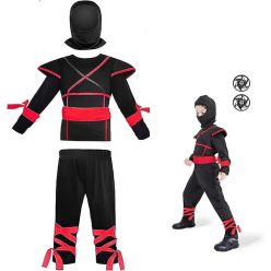   Seawhisper gyerek ninja jelmez (méret: 104–110) – fekete ninjakosztüm