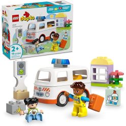   LEGO DUPLO Mentőautó és mentősofőr (10447) – oktató járműjáték 2 éves kortól