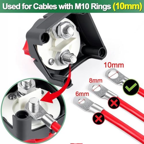 Bolatus akkumulátor főkapcsoló 12V/24V/48V – 275A, 1-2-Both-Off állás, fő tápkapcsoló lakóautóhoz, hajóhoz, kamionhoz