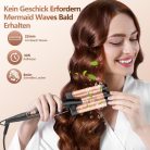 BESTOPE MIX háromcsöves hajhullámvas – 22 mm kerámia „mermaid waves” hajsütővas, gyorsfelfűtés (150°C / 210°C), rövid és hosszú hajra