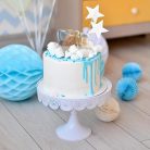Dekora keresztelő tortadísz – kisfiú teddybárral, tortadekoráció babaváró alkalmakra
