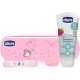 Chicco 7533100000, Rózsaszín fogkefe és fogkrém 6m + fluorral, rózsaszín,