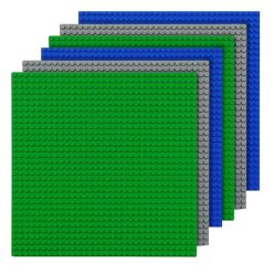   6 db-os  építőelem készlet, 25,5x25,5 cm, zöld, kék, szürke