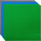 6 db-os  építőelem készlet, 25,5x25,5 cm, zöld, kék, szürke