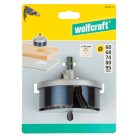 Wolfcraft 2162000 Körkivágó tárcsa szett, vágási mélység 33 mm, hatlap szár,5 tárcsaØ 60-95 mm 