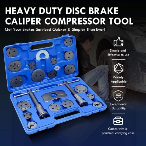 Univerzális, 22 db-os autó  fékdugattyús visszahúzó- kihúzó, lemezes  ,Nue VAG 3 tűs adapterrel