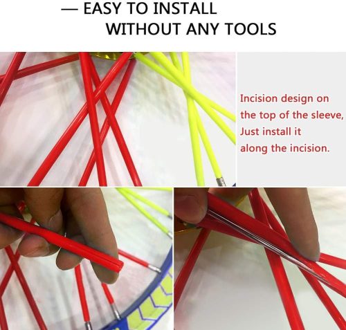 Akozon 36db kerék küllővédő, motocross felni borítások, piros