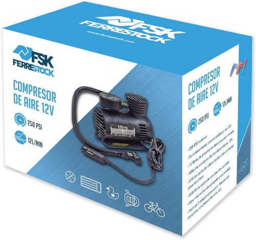 Ferrestock FSKCOM001 Mini kompresszor 12V, 250PSI, 20,7 bar