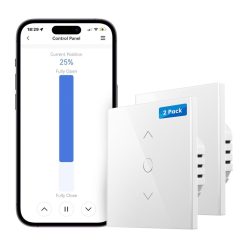   Meross  MRS100 WiFi redőny kapcsoló – Alexa és Google Assistant kompatibilis vezérlés, 2,4 GHz, 2 darabos szett