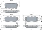 Bosch BP1000 Fékbetétek - Hátsó tengely - ECE-R90 minősítés - 1 készlet 4 fékbetét-Nissan
