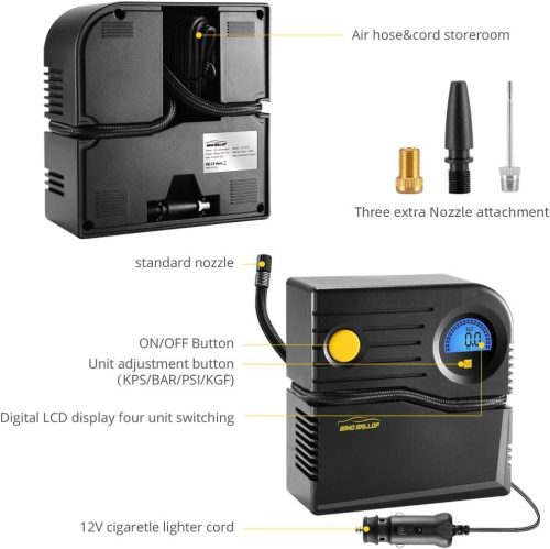 WindGallop kisméretű hordozható légkompresszor 12V DC