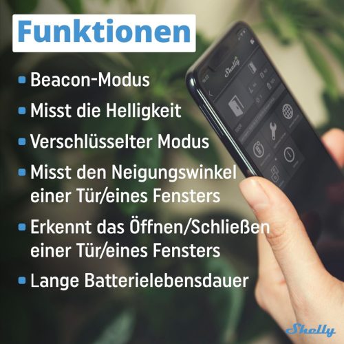 Shelly Blu Door/Window Bluetooth nyitásérzékelő szenzor, fekete 