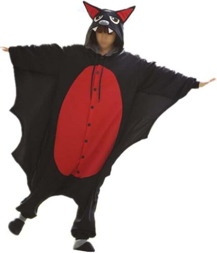 Wotogold fekete denevér uniszex felnőtt cosplay-pizsama, polár anyag, méret M