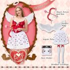 Ulikey női Amor (Cupido/Angyal) jelmez – tüllszoknyás tutu, szárnyakkal, arany glóriával, nyilakkal-bogennel – (S méret)