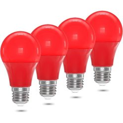   Klarlight 9W E27 színes LED izzók, 9w, A60/A19, izzólámpa, piros, E26, 720lm (4 db-os csomag)