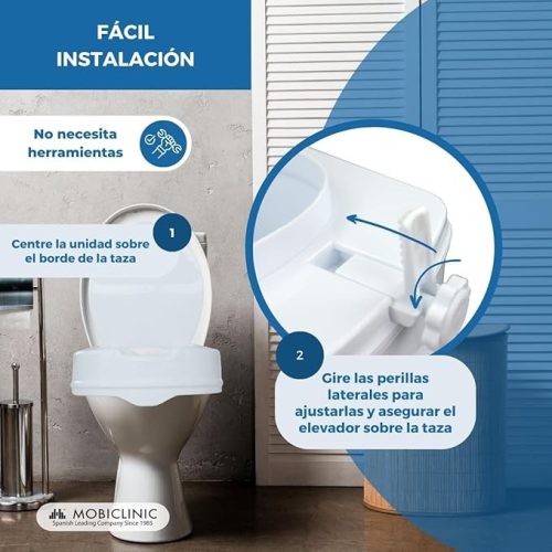 Mobiclinic® WC-emelő felnőtteknek – 10 cm, Titán modell