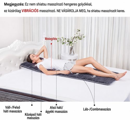 COMFIER elektromos masszázsmatrac hőfunkcióval – teljes testre