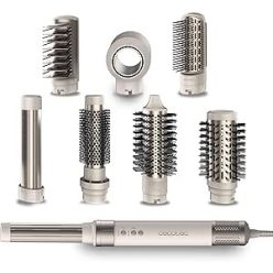   Cecotec CeramicCare AirGlam Champagne Többfunkciós Levegős Hajformázó – 8 Tartozékkal, 1400 W