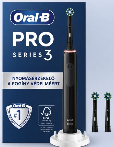 Oral-B Pro 3 Elektromos Fogkefe – Fekete Színben